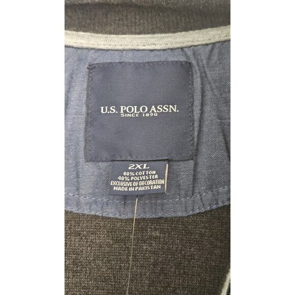 U.S. Polo Association NWT 1/4 Zip Mock Neck Mens BKHT Pullover SZ 2X Big/Tall - Picture 3 of 5
